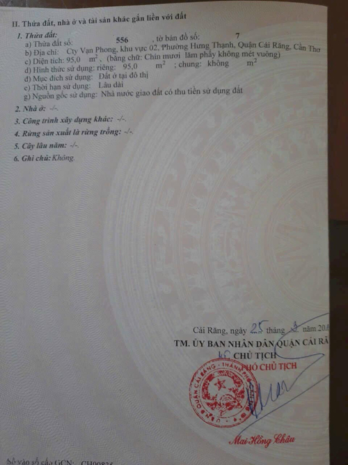 Bán nền 30A5 đẹp đường số 7 (Đường Trần Văn Việt) khu dân cư Công An (Khu Vạn Phong), phường Hưng Thạnh, quận Cái Răng, Cần Thơ